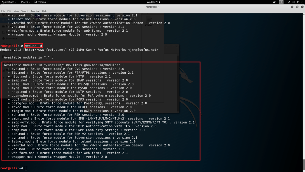 Medusa Crack Windows Password. It gets IP address and the hostname