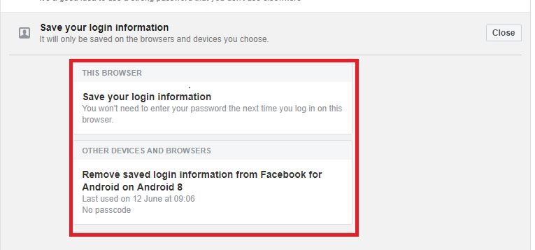 how do i find my login information for facebook